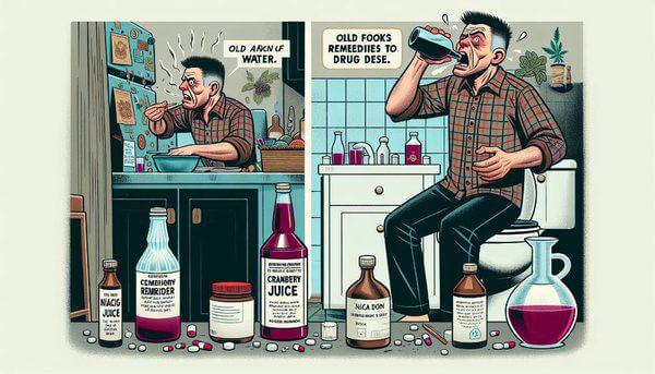 A comic strip of a man frustrated with failed drug test home remedy